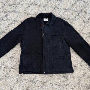 Olive Clothing Men's Black Cotton Twill Utility Jacket - One size